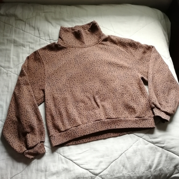 Abercrombie & Fitch Sweaters - ABERCROMBIE & FITCH Soft A & F Dark Brown leopard Mockneck sweater Medium A&F